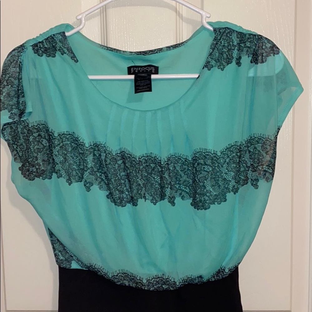 Green and Black Dress